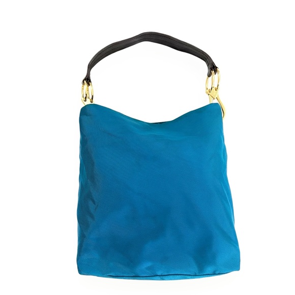 JPK PARIS 75 Large Teal Nylon Canvas Hobo Bag - Picture 4 of 15